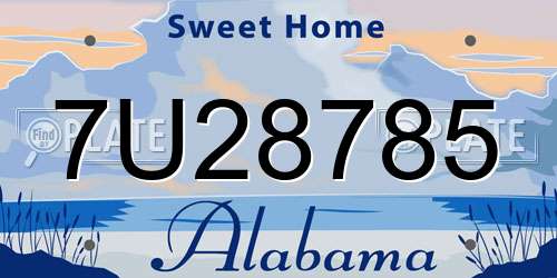 7U28785 Alabama License Plate