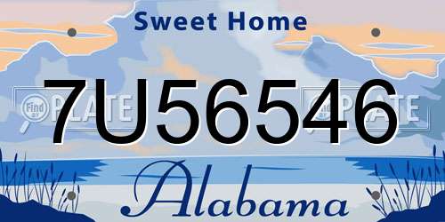 7U56546 Alabama License Plate