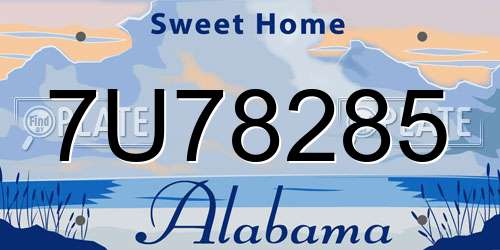 7U78285 Alabama License Plate