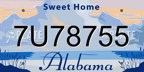 7U78755 Alabama License Plate