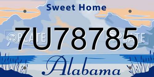 7U78785 Alabama License Plate