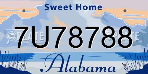 7U78788 Alabama License Plate