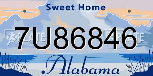 7U86846 Alabama License Plate