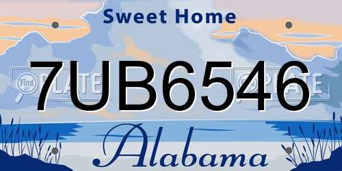7UB6546 Alabama License Plate