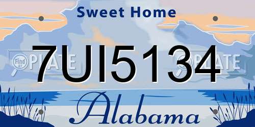 7UI5134 Alabama License Plate