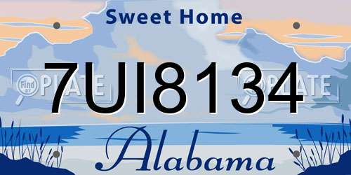 7UI8134 Alabama License Plate