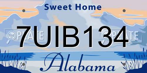 7UIB134 Alabama License Plate