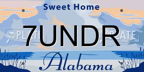 7UNDR Alabama License Plate