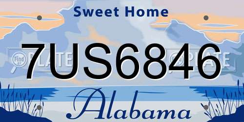 7US6846 Alabama License Plate