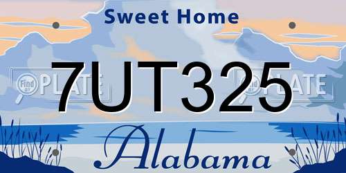 7UT325 Alabama License Plate