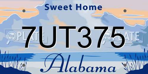 7UT375 Alabama License Plate