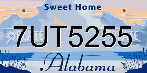 7UT5255 Alabama License Plate
