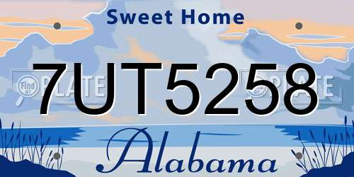 7UT5258 Alabama License Plate