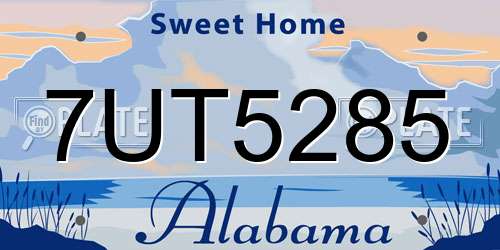 7UT5285 Alabama License Plate