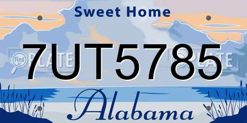 7UT5785 Alabama License Plate