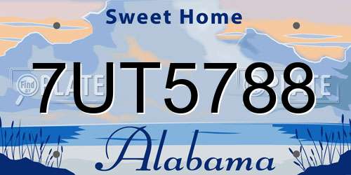 7UT5788 Alabama License Plate