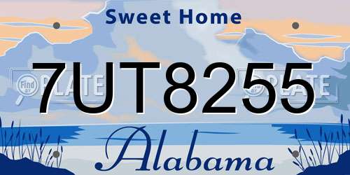 7UT8255 Alabama License Plate