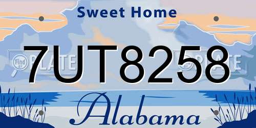 7UT8258 Alabama License Plate