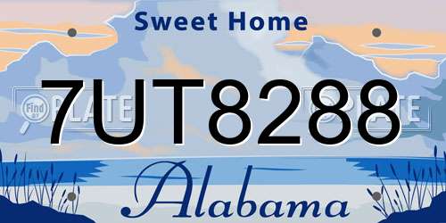 7UT8288 Alabama License Plate