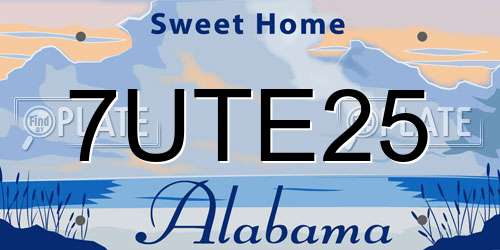 7UTE25 Alabama License Plate