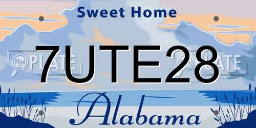7UTE28 Alabama License Plate