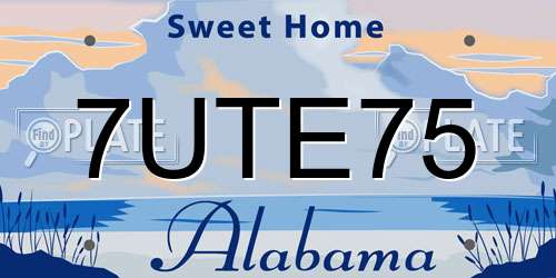 7UTE75 Alabama License Plate