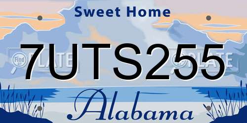 7UTS255 Alabama License Plate