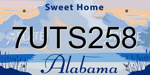 7UTS258 Alabama License Plate