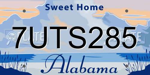 7UTS285 Alabama License Plate
