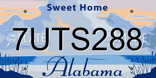 7UTS288 Alabama License Plate