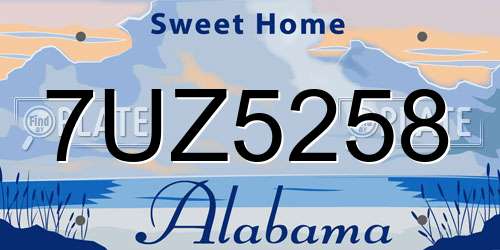 7UZ5258 Alabama License Plate
