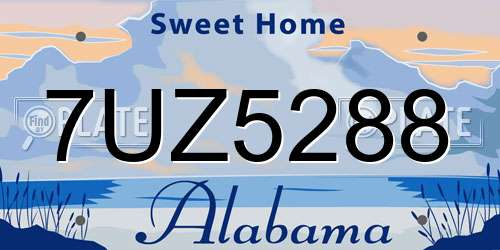 7UZ5288 Alabama License Plate