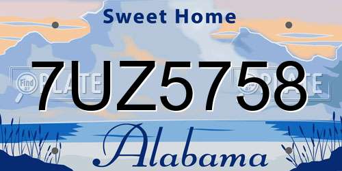 7UZ5758 Alabama License Plate