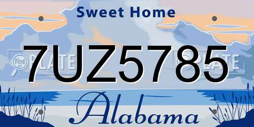 7UZ5785 Alabama License Plate
