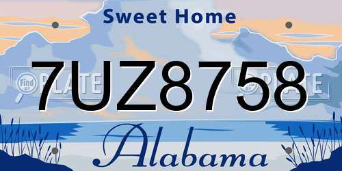 7UZ8758 Alabama License Plate