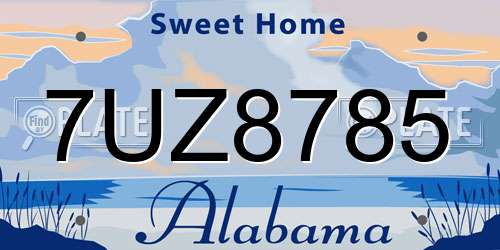 7UZ8785 Alabama License Plate