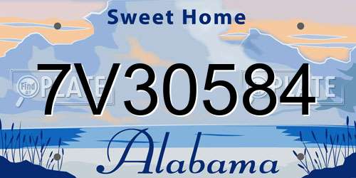 7V30584 Alabama License Plate