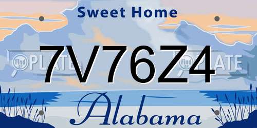 7V76Z4 Alabama License Plate