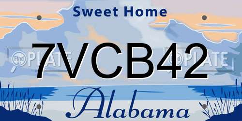 7VCB42 Alabama License Plate