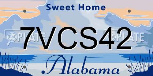 7VCS42 Alabama License Plate