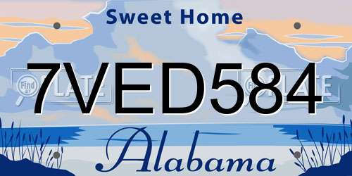 7VED584 Alabama License Plate