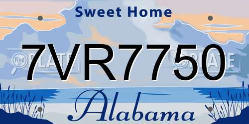 7VR7750 Alabama License Plate