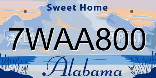 7WAA800 Alabama License Plate