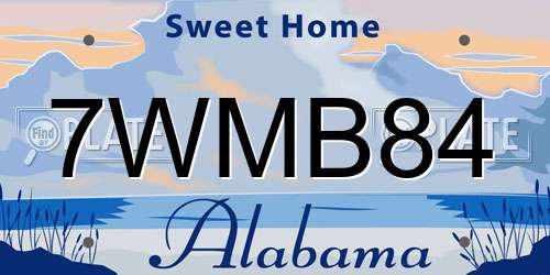 7WMB84 Alabama License Plate
