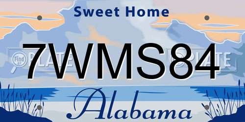 7WMS84 Alabama License Plate