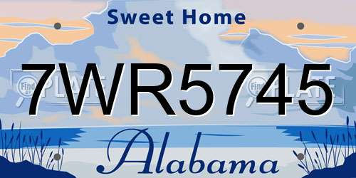 7WR5745 Alabama License Plate