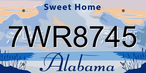 7WR8745 Alabama License Plate