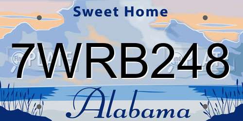 7WRB248 Alabama License Plate