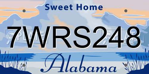 7WRS248 Alabama License Plate