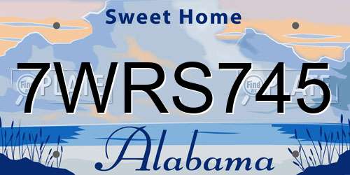 7WRS745 Alabama License Plate